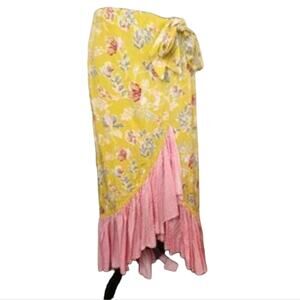 Solitaire‎ Bali wrap style ruffle prairie maxi skirt size XL NEW!!!